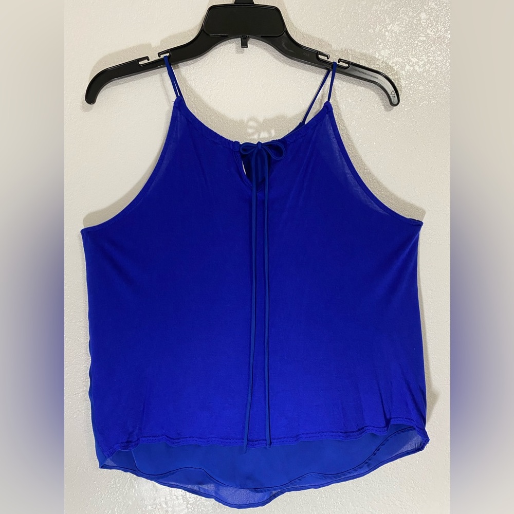 Anthropologie E hanger M Women Royal Blue Cami Top Spaguetti adjustable size L - Picture 2 of 9